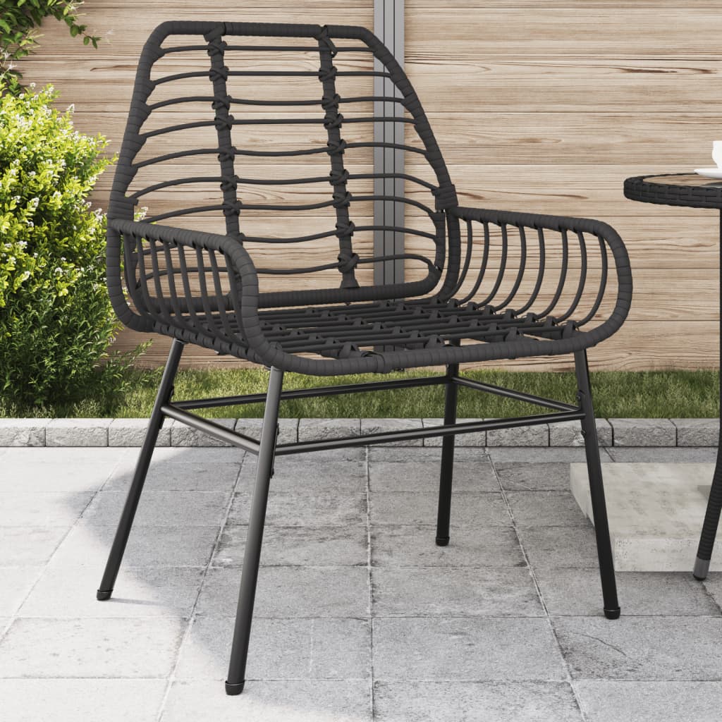 Sedie da Giardino Set 2 pz Polyrattan Nero - homemem39
