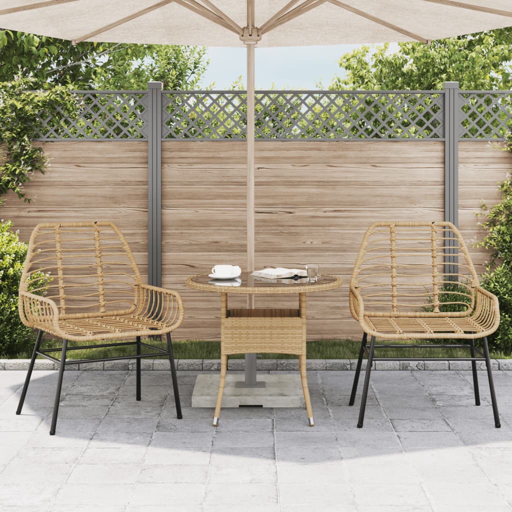 Sedie da Giardino 2 pz Marroni in Polyrattan | homemem39