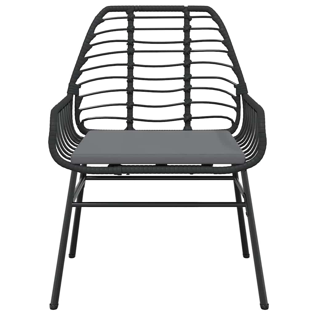 Sedie da Giardino con Cuscini 2 pz Nere in Polyrattan | homemem39
