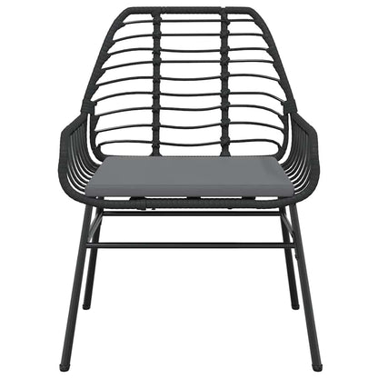 Sedie da Giardino con Cuscini 2 pz Nere in Polyrattan | homemem39