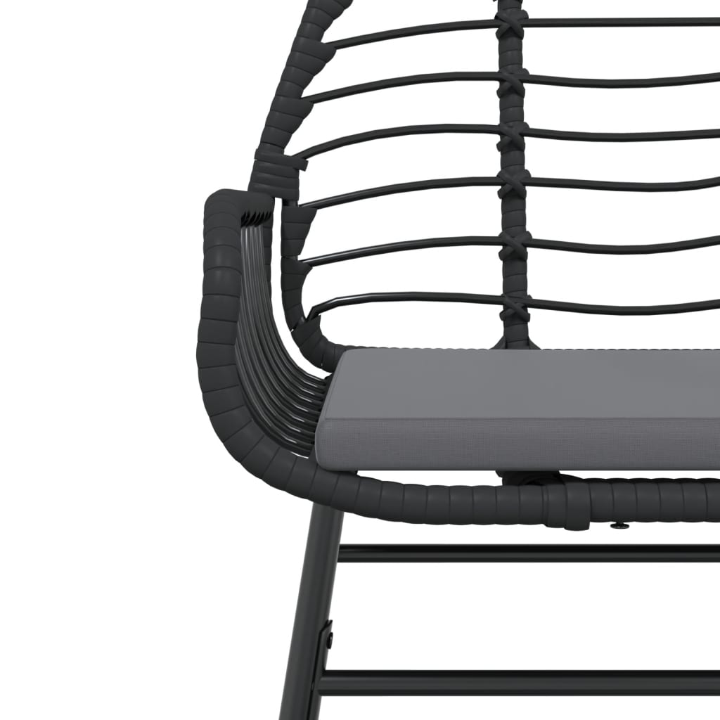 Sedie da Giardino con Cuscini 2 pz Nere in Polyrattan - homemem39