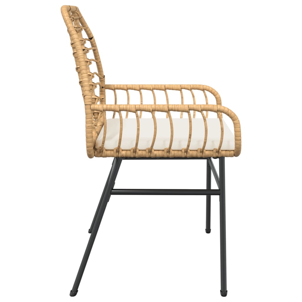 Sedie da Giardino 2pz con Cuscini Marrone in Polyrattan | homemem39