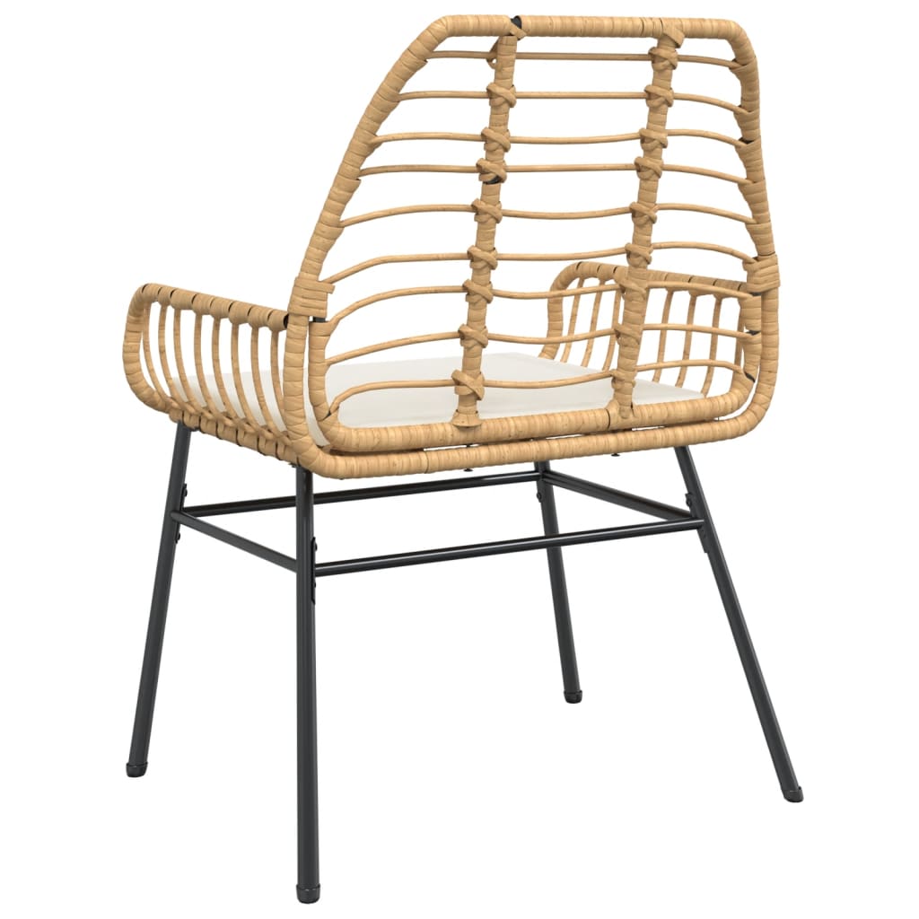 Sedie da Giardino 2pz con Cuscini Marrone in Polyrattan - homemem39