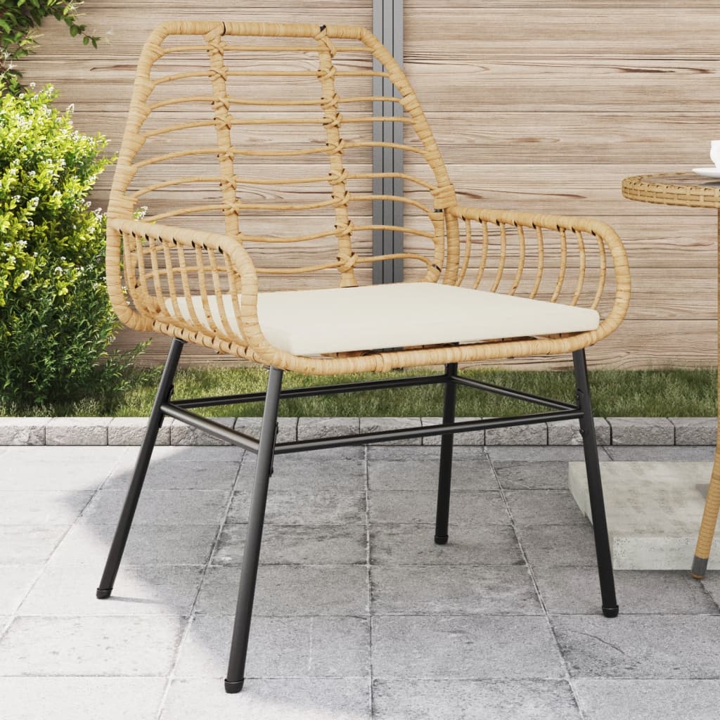 Sedie da Giardino 2pz con Cuscini Marrone in Polyrattan | homemem39