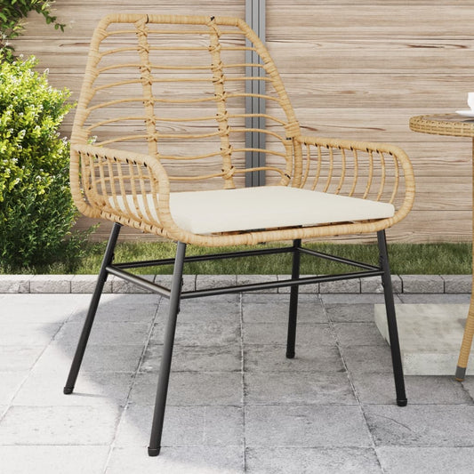 Sedie da Giardino 2pz con Cuscini Marrone in Polyrattan - homemem39