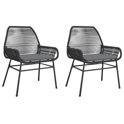 Sedie da Giardino con Cuscini 2 pz Nere in Polyrattan | homemem39