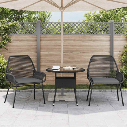 Sedie da Giardino con Cuscini 2 pz Nere in Polyrattan | homemem39