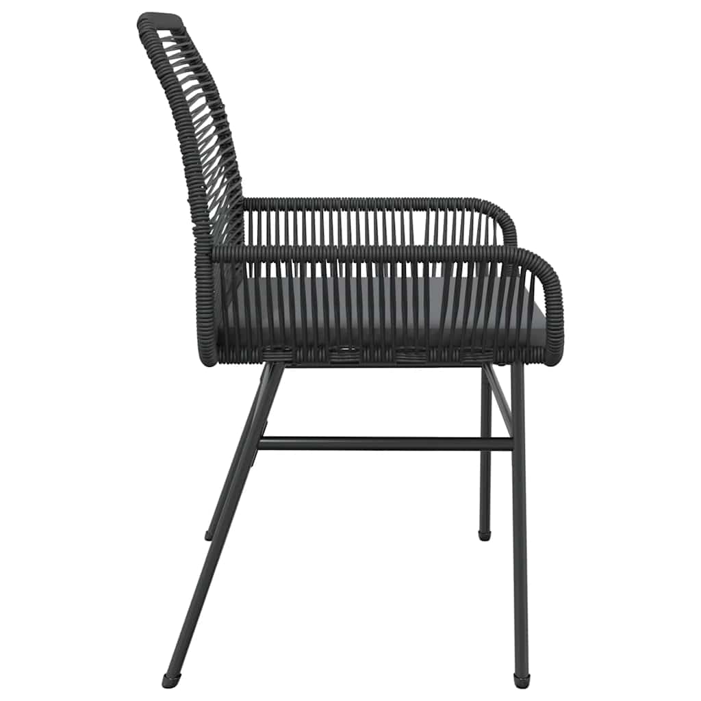 Sedie da Giardino con Cuscini 2 pz Nere in Polyrattan | homemem39