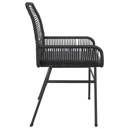 Sedie da Giardino con Cuscini 2 pz Nere in Polyrattan | homemem39