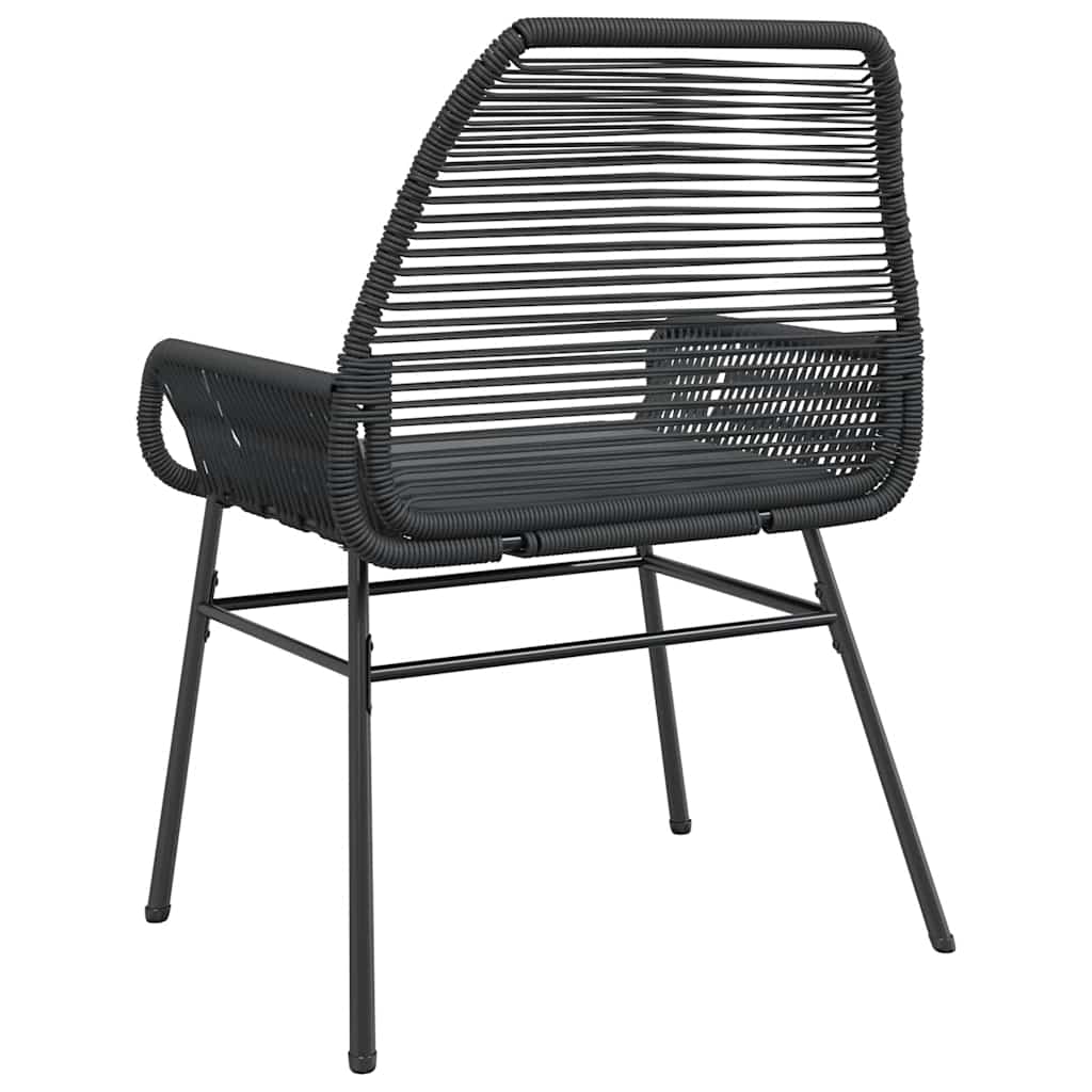 Sedie da Giardino con Cuscini 2 pz Nere in Polyrattan | homemem39