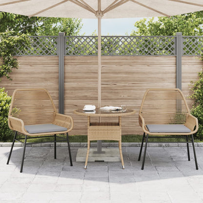 Sedie da Giardino 2pz con Cuscini Marrone in Polyrattan | homemem39