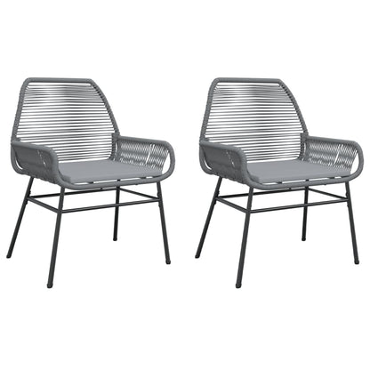 Sedie da Giardino 2 pz con Cuscini Grigio in Polyrattan - homemem39