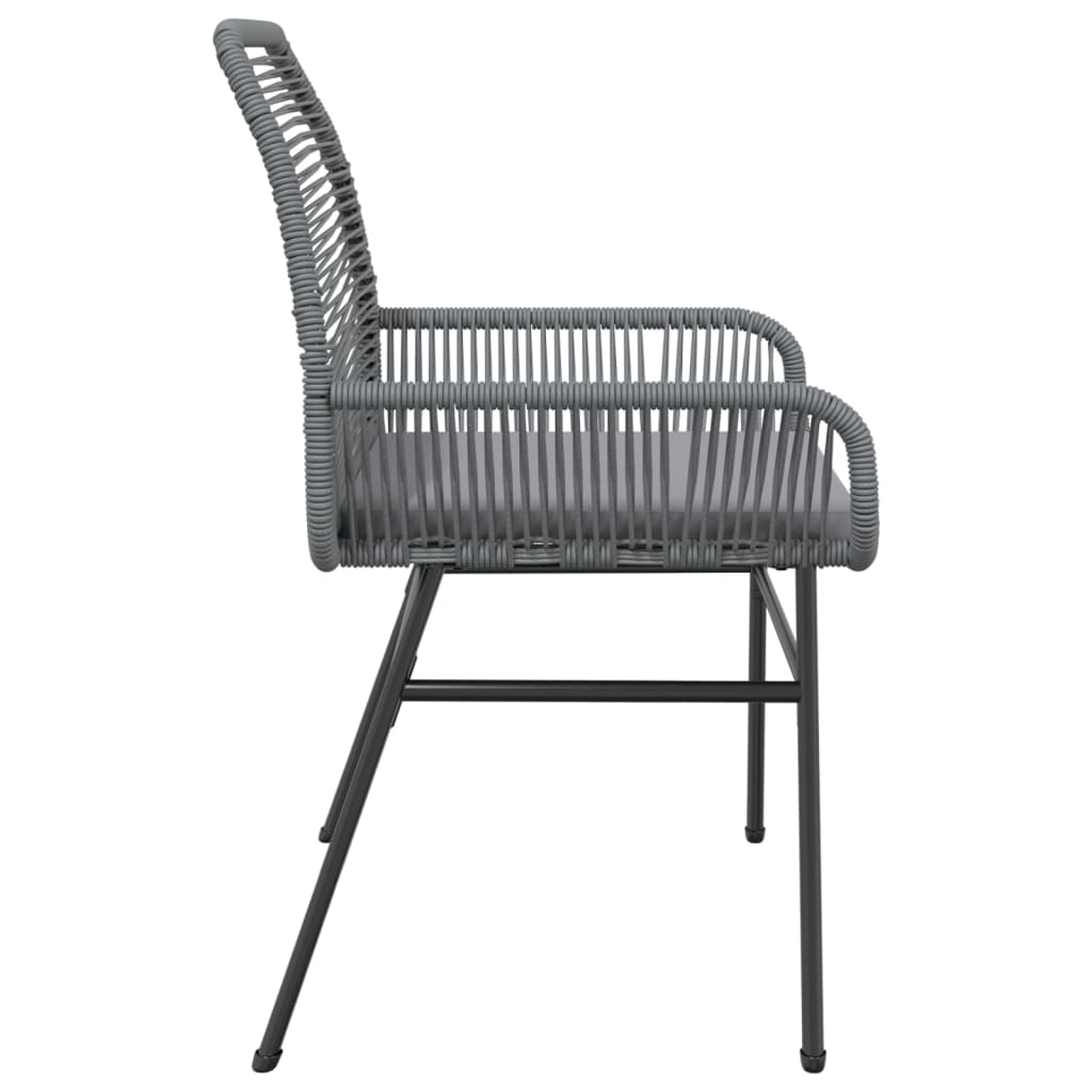 Sedie da Giardino 2 pz con Cuscini Grigio in Polyrattan - homemem39