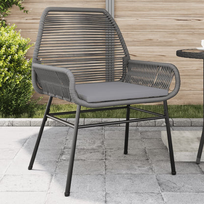 Sedie da Giardino 2 pz con Cuscini Grigio in Polyrattan - homemem39