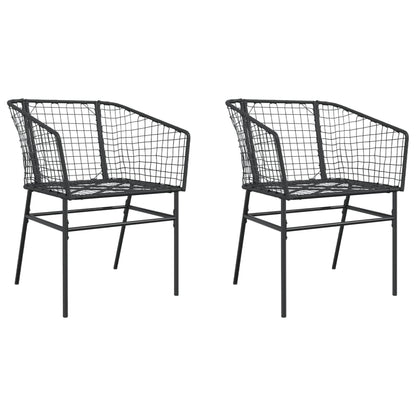 Sedie da Giardino Set 2 pz Polyrattan Nero - homemem39
