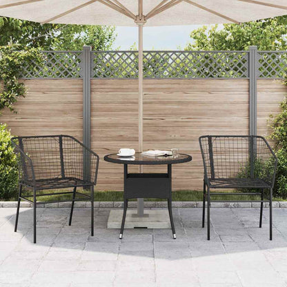Sedie da Giardino Set 2 pz Polyrattan Nero | homemem39