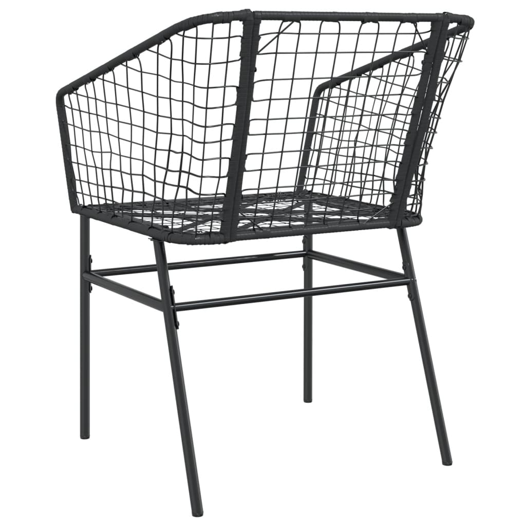 Sedie da Giardino Set 2 pz Polyrattan Nero - homemem39