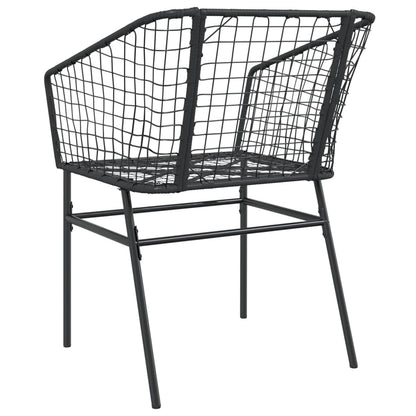 Sedie da Giardino Set 2 pz Polyrattan Nero - homemem39