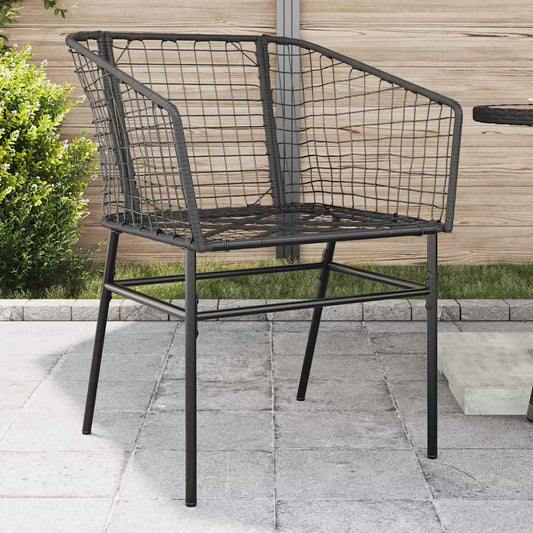Sedie da Giardino Set 2 pz Polyrattan Nero | homemem39