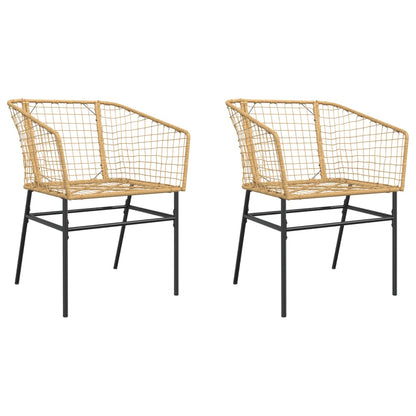 Sedie da Giardino 2 pz Marroni in Polyrattan | homemem39