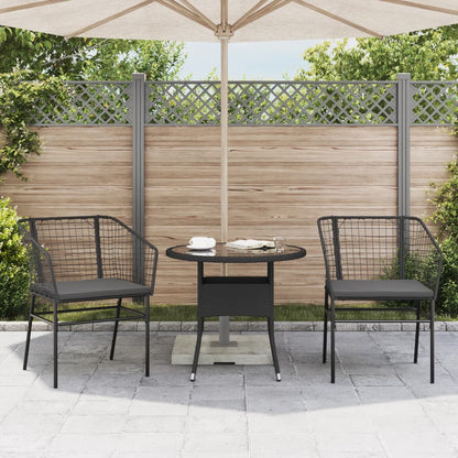 Sedie da Giardino con Cuscini 2 pz Nere in Polyrattan | homemem39