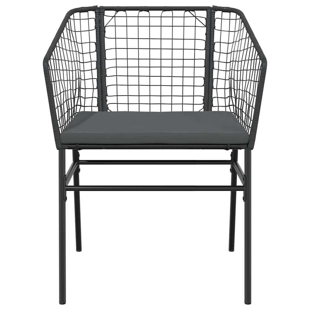 Sedie da Giardino con Cuscini 2 pz Nere in Polyrattan | homemem39
