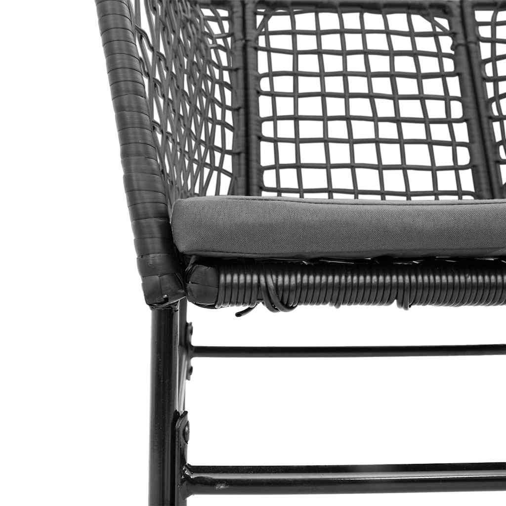 Sedie da Giardino con Cuscini 2 pz Nere in Polyrattan | homemem39