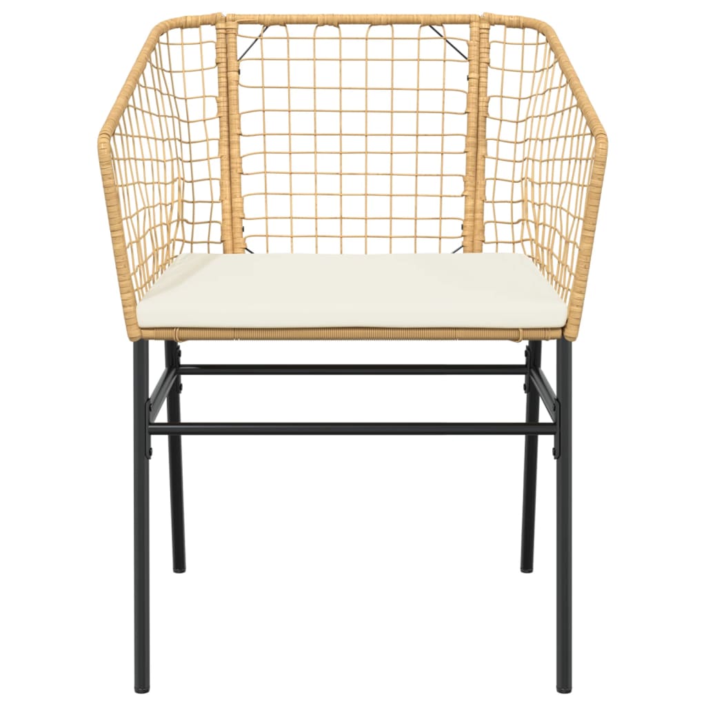 Sedie da Giardino 2pz con Cuscini Marrone in Polyrattan - homemem39