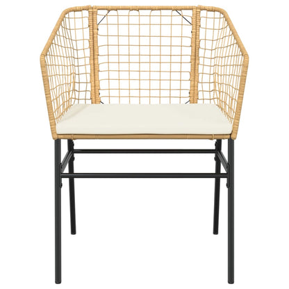Sedie da Giardino 2pz con Cuscini Marrone in Polyrattan - homemem39