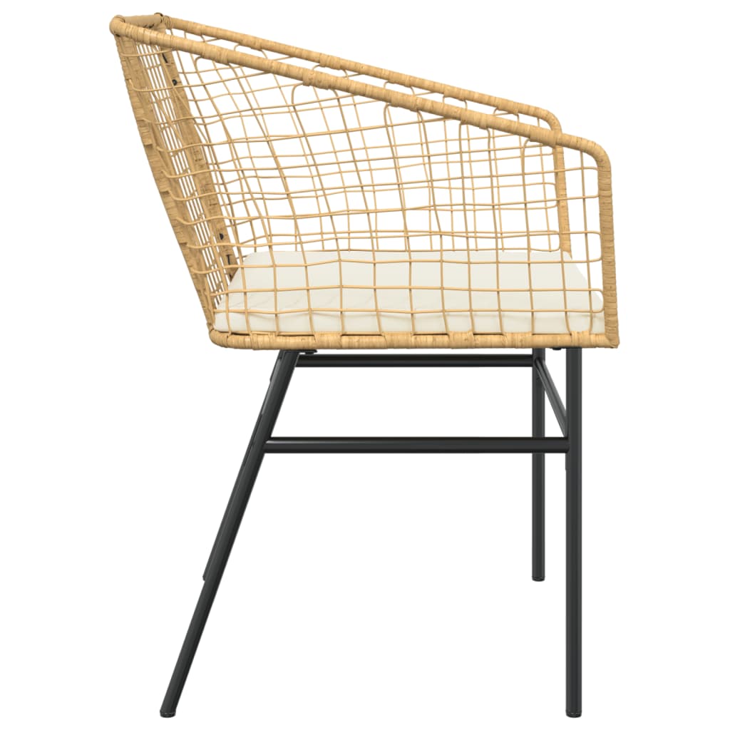 Sedie da Giardino 2pz con Cuscini Marrone in Polyrattan | homemem39
