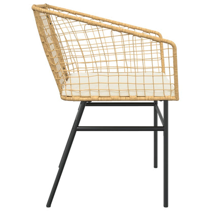 Sedie da Giardino 2pz con Cuscini Marrone in Polyrattan | homemem39