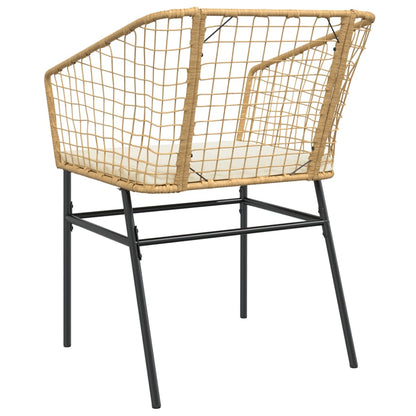 Sedie da Giardino 2pz con Cuscini Marrone in Polyrattan - homemem39