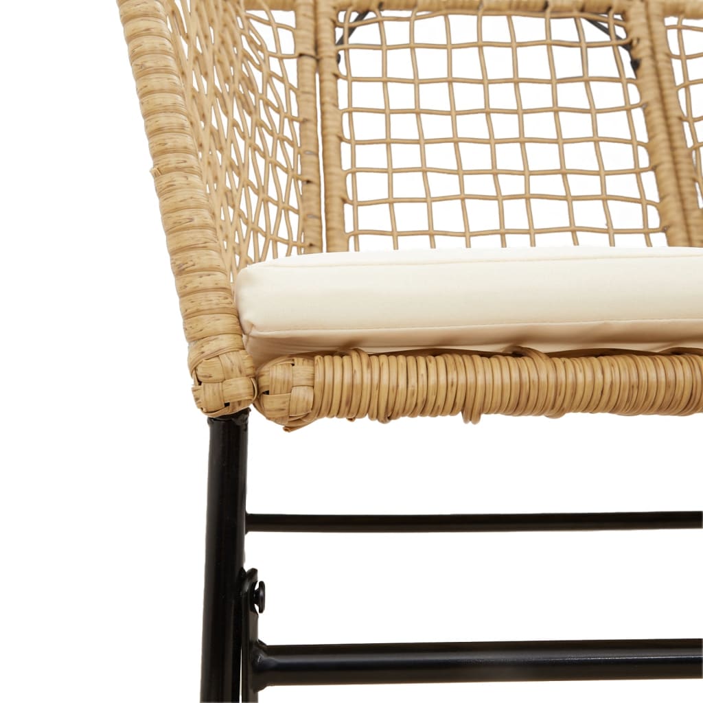 Sedie da Giardino 2pz con Cuscini Marrone in Polyrattan - homemem39