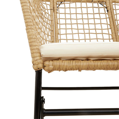 Sedie da Giardino 2pz con Cuscini Marrone in Polyrattan - homemem39