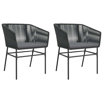 Sedie da Giardino con Cuscini 2 pz Nere in Polyrattan | homemem39