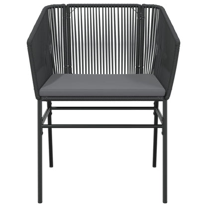 Sedie da Giardino con Cuscini 2 pz Nere in Polyrattan - homemem39