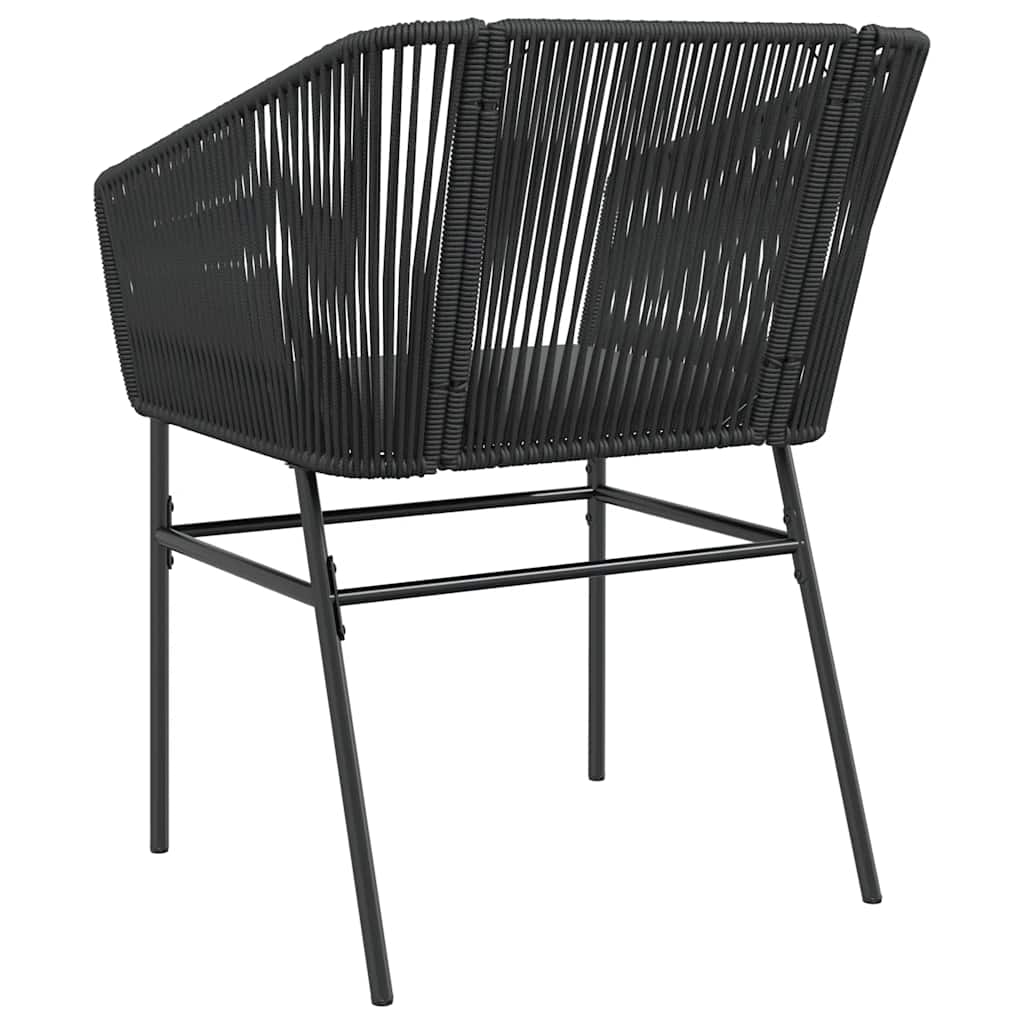 Sedie da Giardino con Cuscini 2 pz Nere in Polyrattan | homemem39