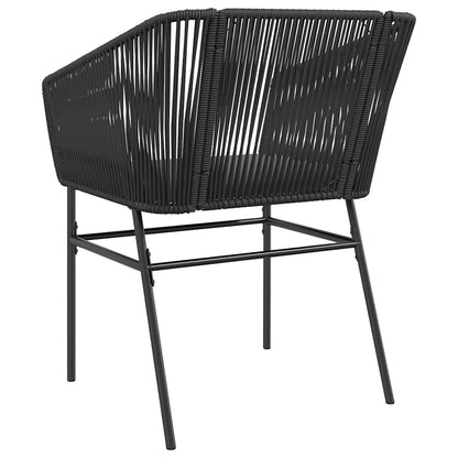 Sedie da Giardino con Cuscini 2 pz Nere in Polyrattan | homemem39