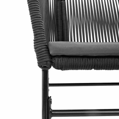 Sedie da Giardino con Cuscini 2 pz Nere in Polyrattan | homemem39