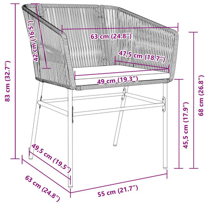 Sedie da Giardino con Cuscini 2 pz Nere in Polyrattan | homemem39