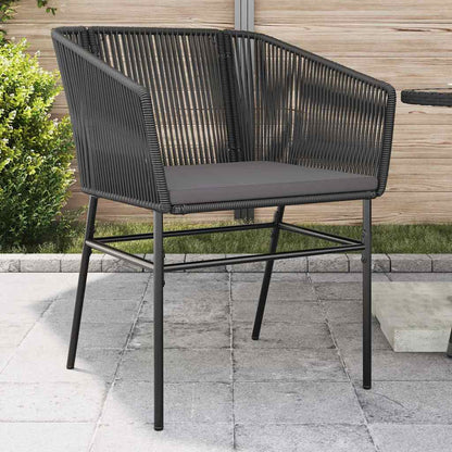 Sedie da Giardino con Cuscini 2 pz Nere in Polyrattan | homemem39