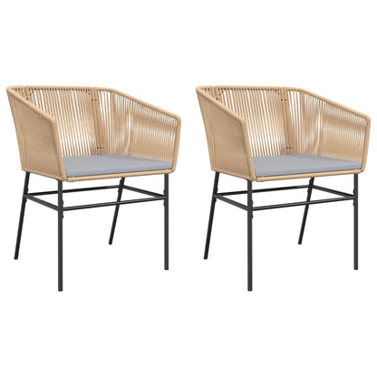 Sedie da Giardino 2pz con Cuscini Marrone in Polyrattan | homemem39
