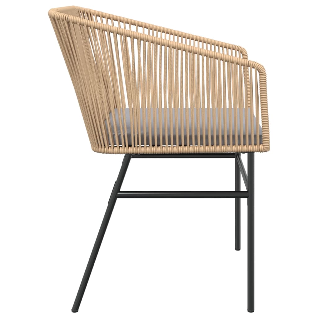 Sedie da Giardino 2pz con Cuscini Marrone in Polyrattan | homemem39