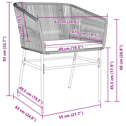 Sedie da Giardino 2pz con Cuscini Marrone in Polyrattan | homemem39