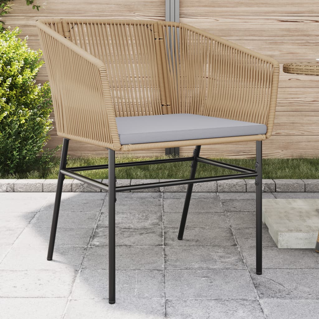 Sedie da Giardino 2pz con Cuscini Marrone in Polyrattan | homemem39