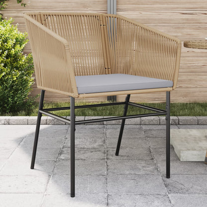 Sedie da Giardino 2pz con Cuscini Marrone in Polyrattan - homemem39