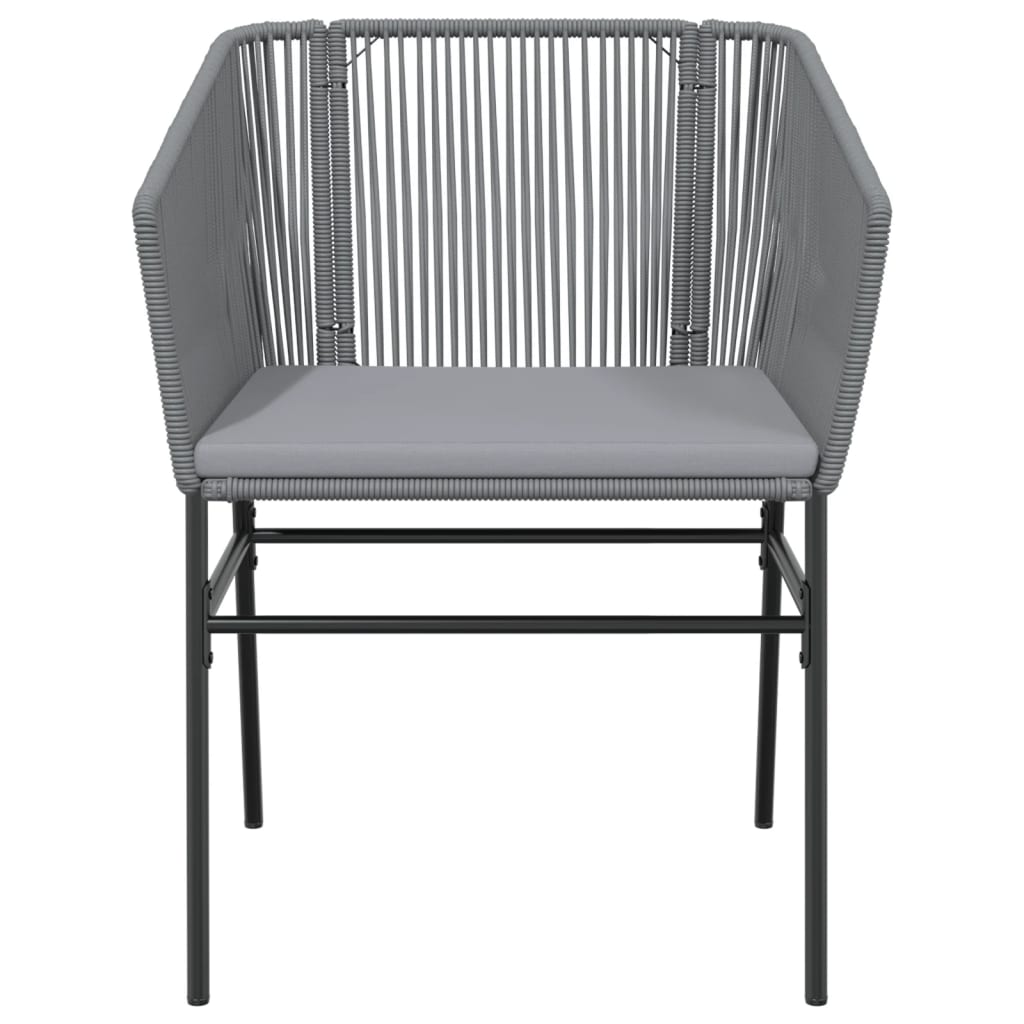 Sedie da Giardino 2 pz con Cuscini Grigio in Polyrattan - homemem39