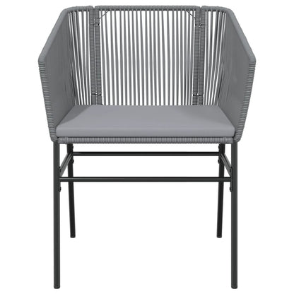 Sedie da Giardino 2 pz con Cuscini Grigio in Polyrattan - homemem39
