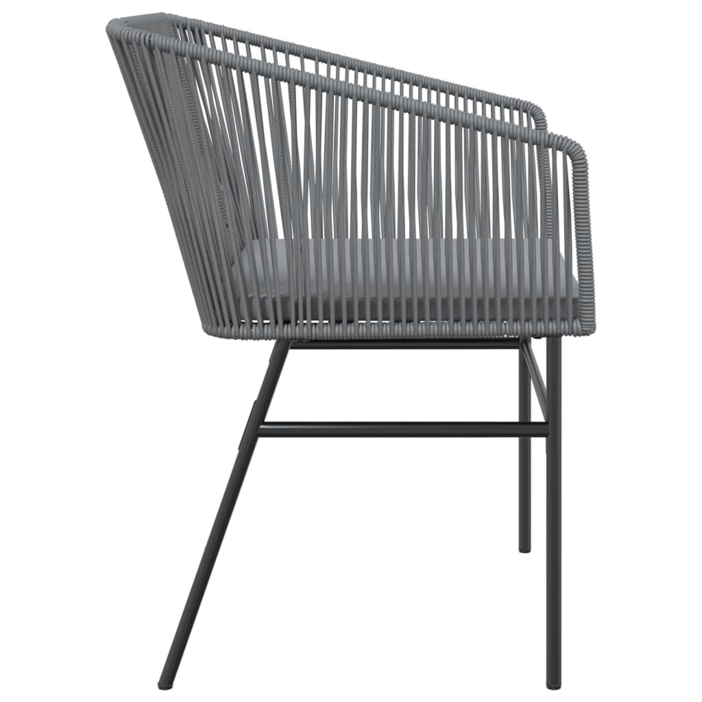 Sedie da Giardino 2 pz con Cuscini Grigio in Polyrattan | homemem39