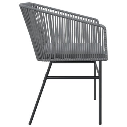 Sedie da Giardino 2 pz con Cuscini Grigio in Polyrattan | homemem39